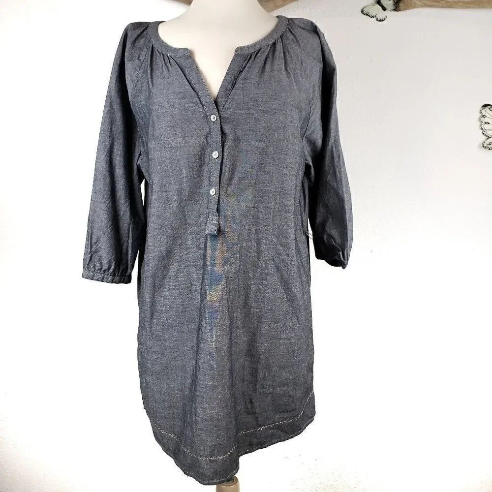 Levi 100% cotton gray popover tunic shirtdress